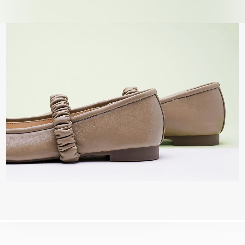 C.Paravano Mary Jane Shoes for Women | Womens Flat Mary Jane Leather Ballet Flat - Picture 3 of 5